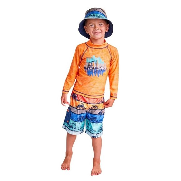NWT UV Skinz Boys UPF 50+ 3-Piece Sun and Swim Set Swimsuit Boys Size 5 AA51 - Picture 1 of 3